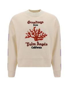 Palm Angels Logo Embroidered Crewneck Sweatshirt