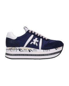 Beth Sneakers In Blue Suede And Fabric