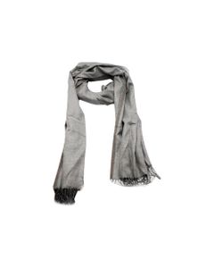 Wide Silk Scarf With Lamé Thread And Tone-on-tone Fringes At The Bottom. Size 75 X 225 Cm