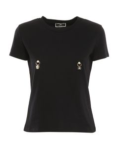 Jersey T-shirt with piercings
