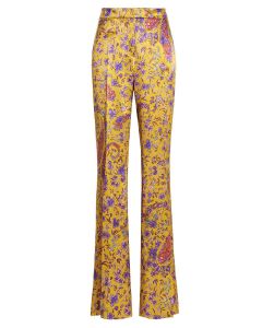 Etro Allover Floral-Print Flared Pants