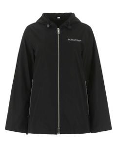 Burberry Zip-Up Hooded Cape Jacket