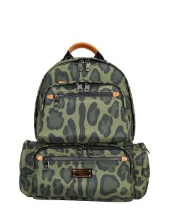 Dolce & Gabbana Logo Patch Leopard Printed Backpack
