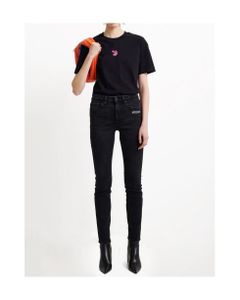Black Slim Fit Jeans With Print