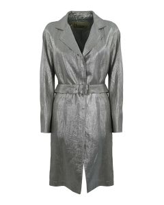 Laminated effect trench coat