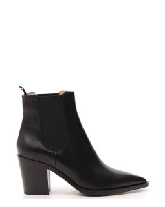 Gianvito Rossi Pointed Toe Mid Block Heel Ankle Boots
