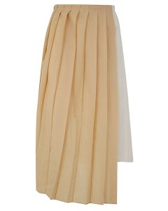 Sacai Asymmetric Pleated Midi Skirt