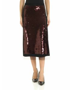 Maxi-sequins skirt in black