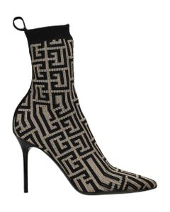 Skye High Heels Ankle Boots In Black Synthetic Fibers