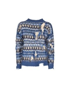 Destroyed Effect Patterned Sweater