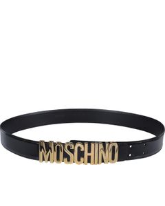 Moschino Logo Plaque Buckle Belt