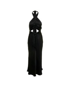 Materiel Woman's Black Viscose Long Dress
