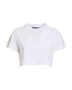 Logo embroidery cropped T-shirt