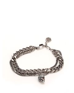 Alexander McQueen Embellished Skull Chain Bracelet