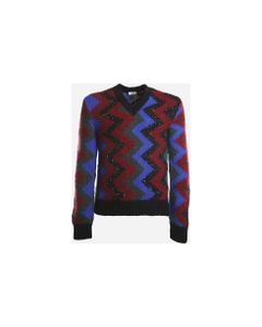Sweater With Jacquard Workmanship And Zig Zag Pattern