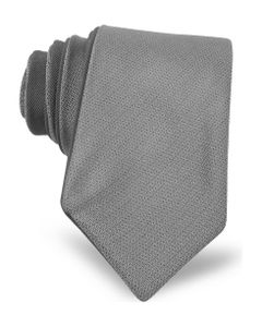 Gray/black Color Block Silk Narrow Tie