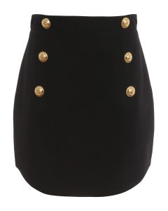 Bejewelled buttoned skirt