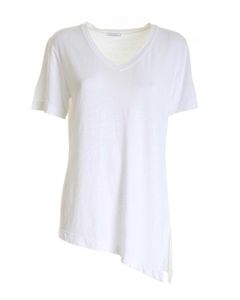 Side slit t-shirt in white