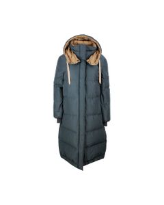Long Down Jacket In Real Goose Down With Detachable Hood