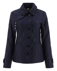 Burberry Diamond-Quilted Buttoned Jacket