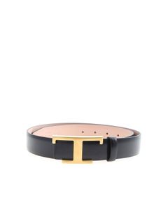 Reversible belt in black and pink