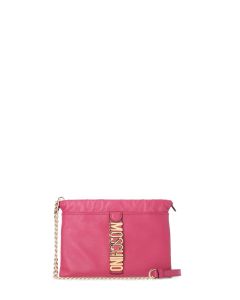 Moschino Logo Plaque Chained Clutch Bag