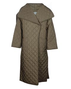Totême Diamond-Quilted Side-Slit Coat