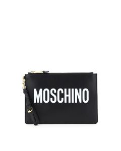 Moschino Logo Zipped Clutch Bag