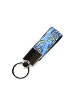 Macula Blu leather and steel key holder