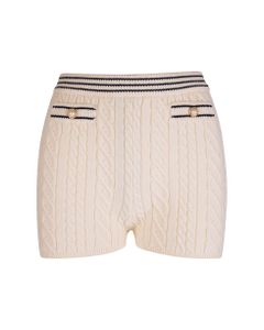 Woman Shorts In White Cotton Knit