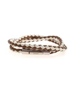 Weave Bracelet In Brown And White