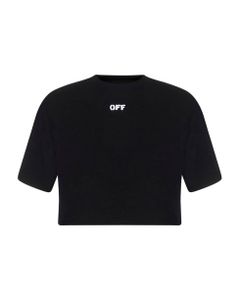 Off Stamp Ribbed Cropped T-shirt