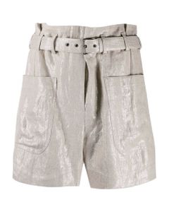 Pale Gold Linen Shorts