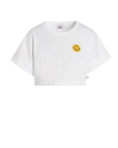 Philosophy Di Lorenzo Serafini X Smiley Embroidered Cropped T-Shirt