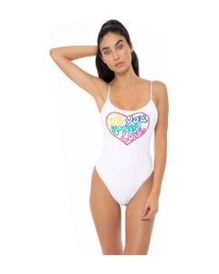 One Piece Swimsuit With All You Need Is Love Embroidery