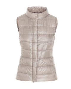 Herno Metallic Quilted Zipped Gilet