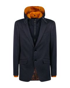 Double-layered Hooded Blazer