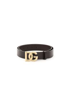 Dolce & Gabbana Logo Plaque Buckle Belt