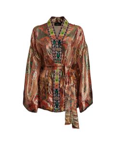 Multicolour Silk Graphic-print Jacket