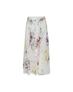 Malo Floral Printed Flared Midi Skirt