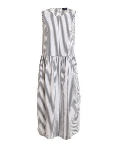 Striped dress with rear buttons