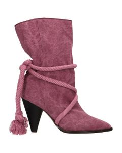 Lidly High Heels Ankle Boots In Viola Canvas