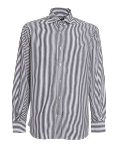 Striped poplin shirt