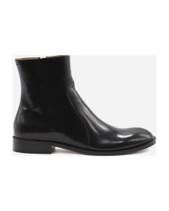 Ankle Boots Made Of Leather With A Glossy Finish