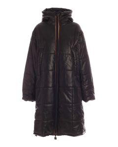 Padded leather long Argo Kl Air coat