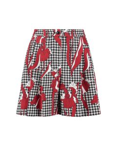 Boutique Moschino Allover Houndstooth Print High Waist Shorts