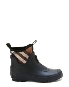 Burberry Check Panelled Slip-On Boots