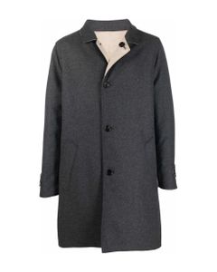 Dark Grey Cashmere-silk Blend Coat