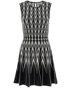 Alexander McQueen Intarsia-Knitted Sleeveless Mini Dress