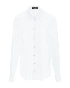 Poplin Shirt With Lace Inserts